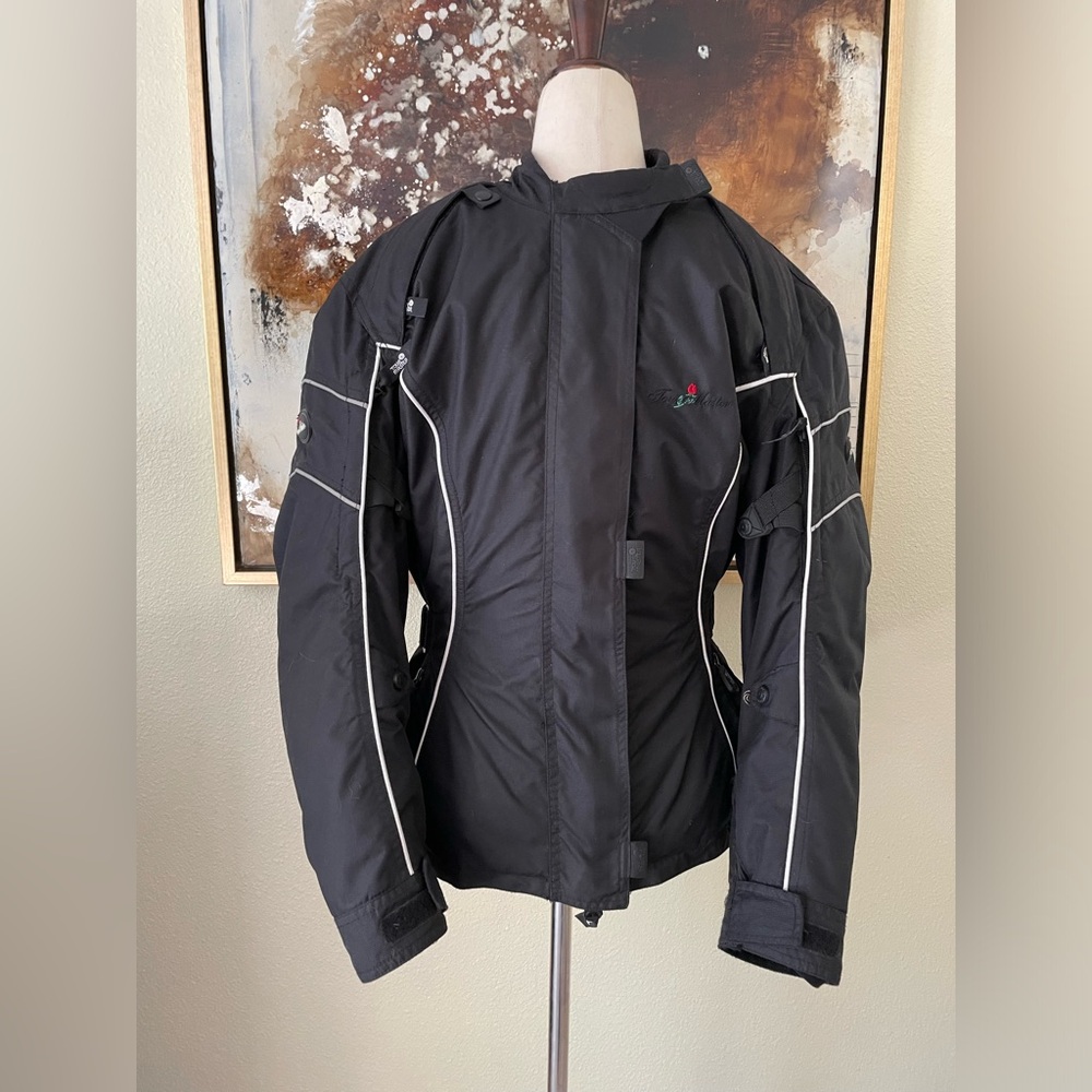 TOUR MASTER Trinity riding motorcycle motocross jacket size S 8 - 10 G/EUC~